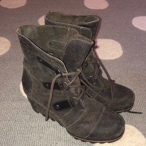 Sorel Joan of Arctic Wedge Lace-Up Brown  9